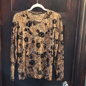 Elegant Floral Lace-look Women's Top